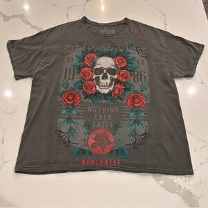 Vintage Concert T-shirt 80s Poison Nothing Ever Lasts Tour S/M Skull Roses 1986
